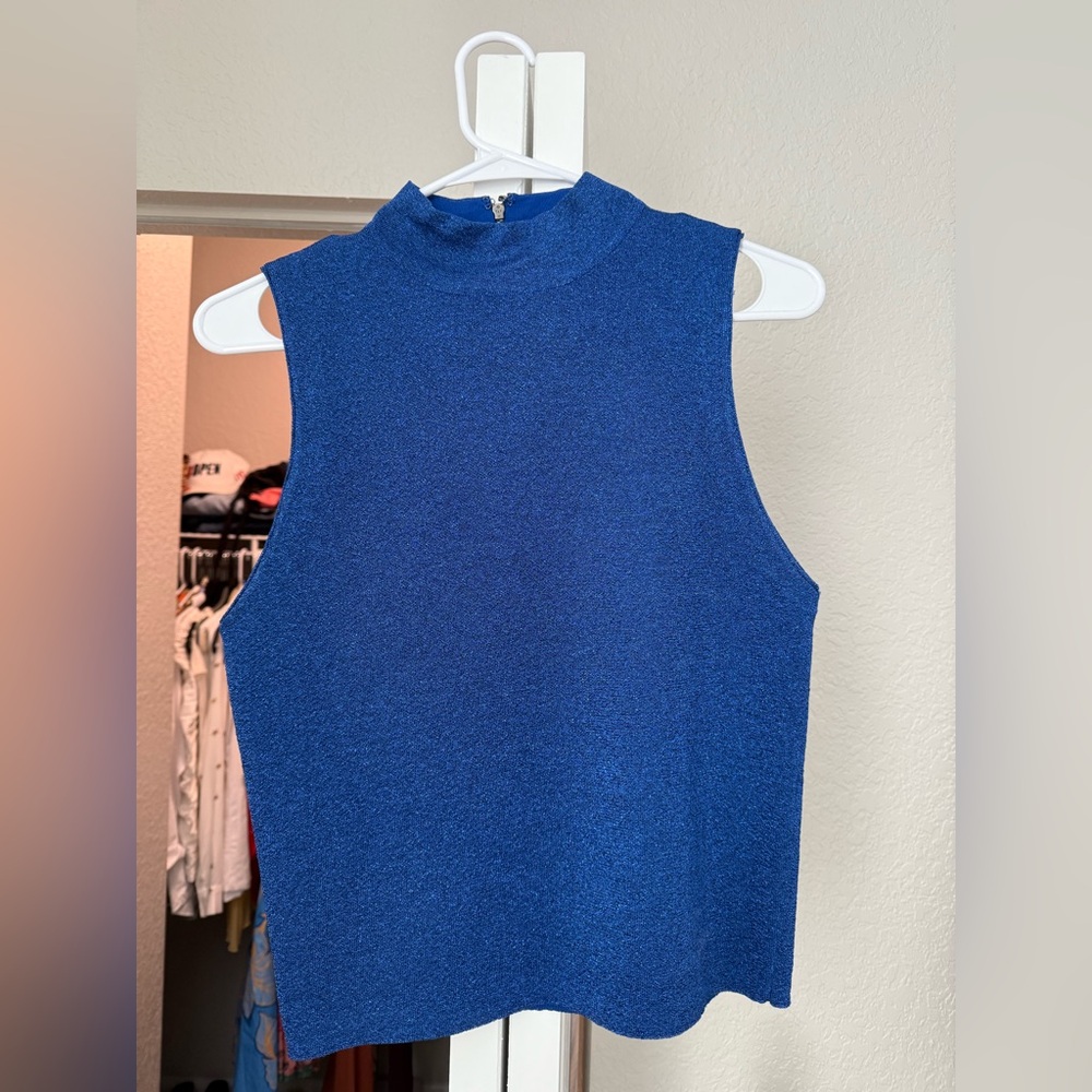 Alice + Olivia Royal Blue Sleeveless Tank Top